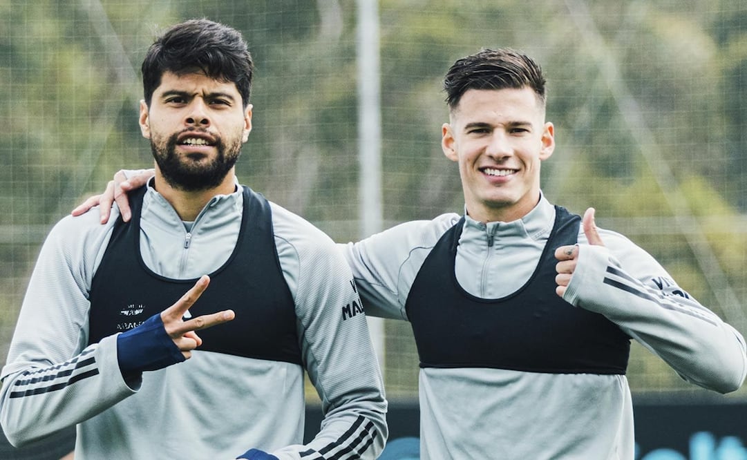 Santi Mina con el mexicano Néstor Araujo - FOTO: Facebook RC Celta