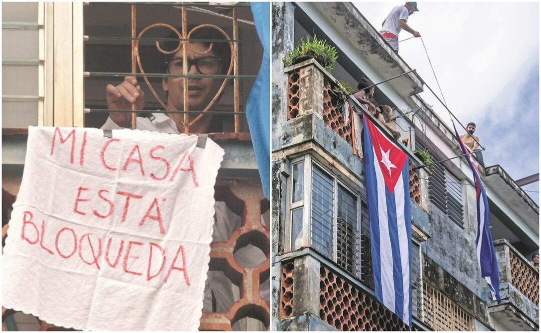 El disidente cubano Yunior García, quien ayer tenía previsto realizar una manifestación en solitario, denunció que agentes rodearon su casa. Foto: Adalberto Roque. AFP