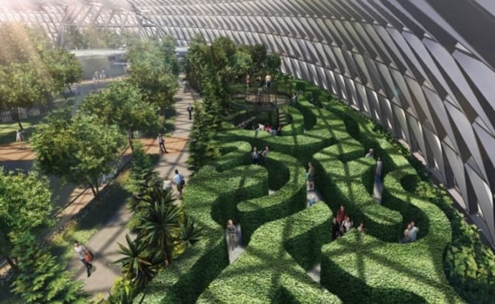 Singapur: su aeropuerto tendrá laberintos y la cascada interior más alta del mundo