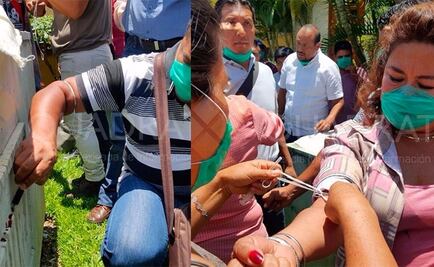 Protesta Sección 22 por falta de pago