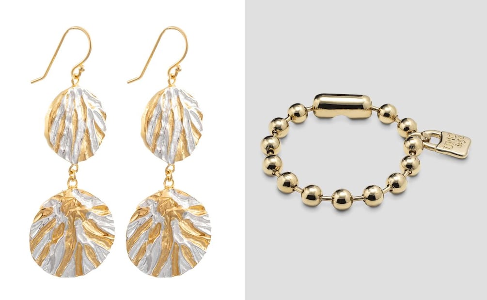 Pendientes de Mauricio Serrano y pulsera de Uno de 50. Foto: Especial