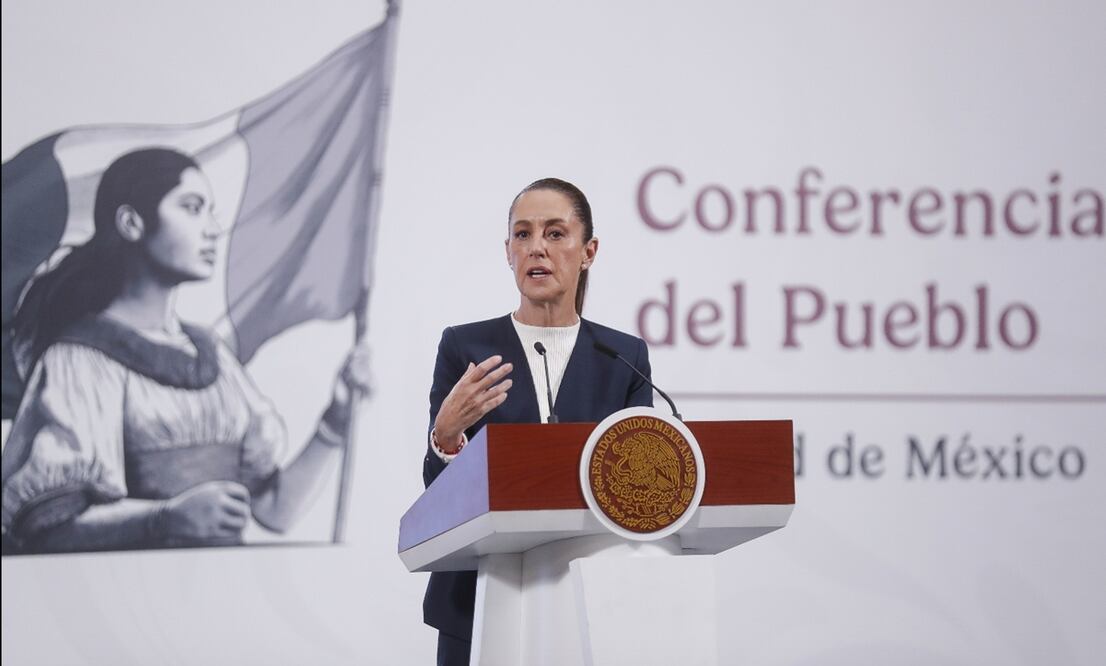 La presidenta Claudia Sheinbaum en la mañanera del 18 de junio de 2025. Foto: EFE