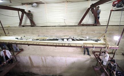 Hallan fragmento de antigua barca egipcia