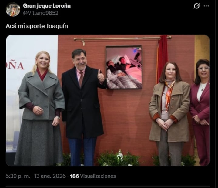 Retrato oficial de Noroña en el Senado desata reacciones en redes. Foto: Captura de pantalla