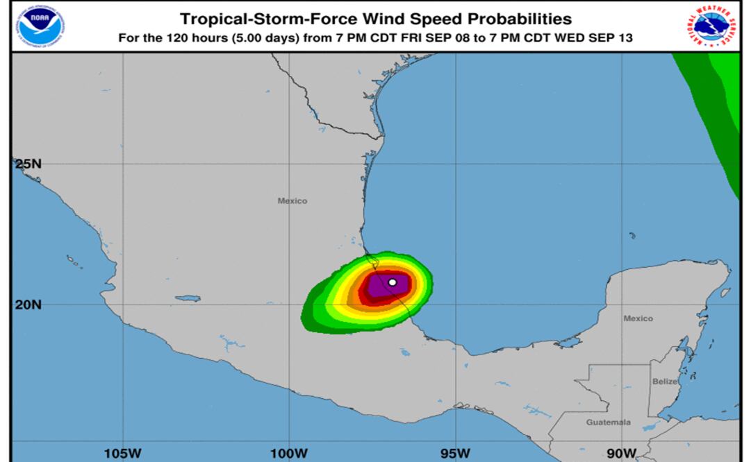 Foto tomada de el Centro Nacional de Huracanes