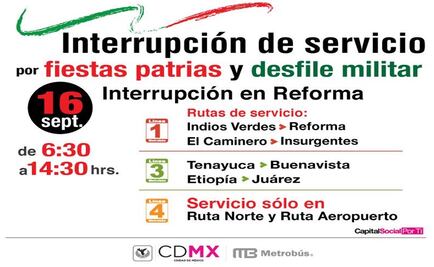 Darán servicio especial por festejos patrios