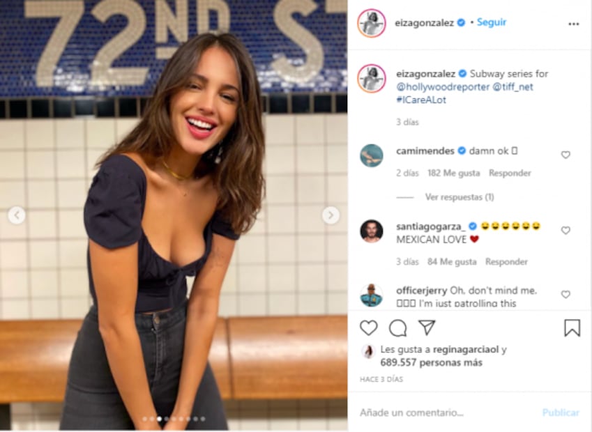 El look con el que Eiza González deslumbró en sesión de fotos en el Metro