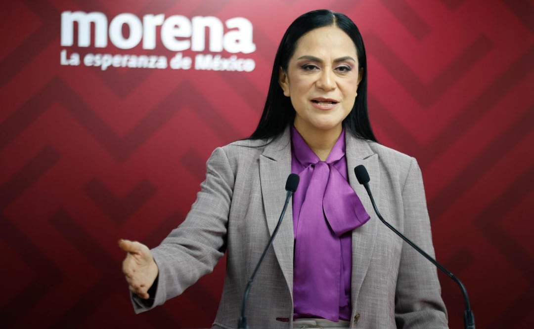 Conferencia de prensa de Ariadna Montiel Reyes, presidenta de Morena (22/09/2026). Foto: Diego Simón Sánchez / EL UNIVERSAL