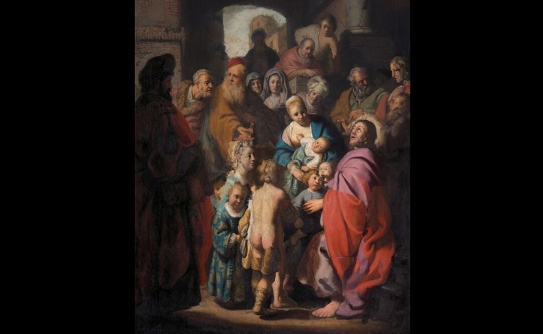 Rembrandt. "Let the Little Children Come to Me", c. 1627–8. Cortesía de Jan Six Fine Art, Amsterdam