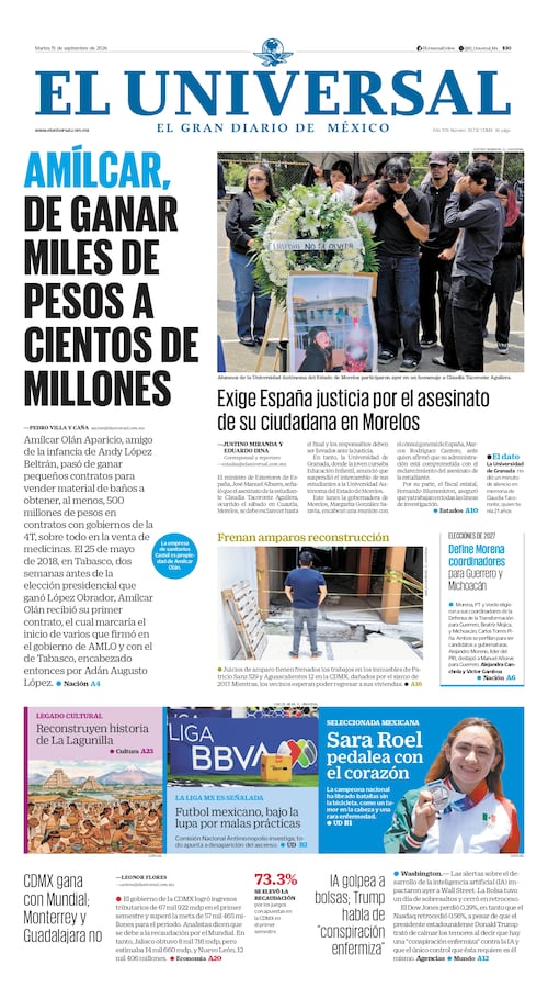 Portada impresa del 15 de septiembre de 2026