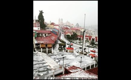 Granizada “pinta” de blanco a Real del Monte, Hidalgo