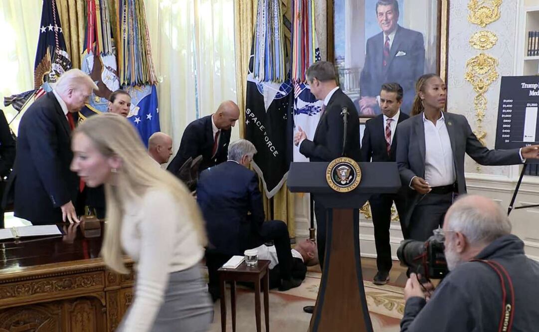 Un ejecutivo se desmayó durante un evento para anunciar la reducción de precios de los medicamentos para bajar de peso. Foto: X @JenniferJJacobs