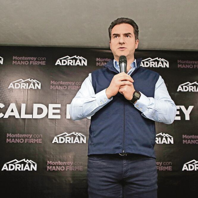 A las 18:00 horas, Adrián de la Garza, del PRI, se declaró ganador de la elección e informó las acciones que va a tomar en materia de seguridad. EMILIO VÁSQUEZ. EL UNIVERSAL