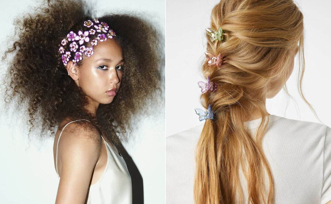 Flores y mariposas son algunos de los detalles que abundan en los accesorios en tendencia / Foto: Zara / Bershka
