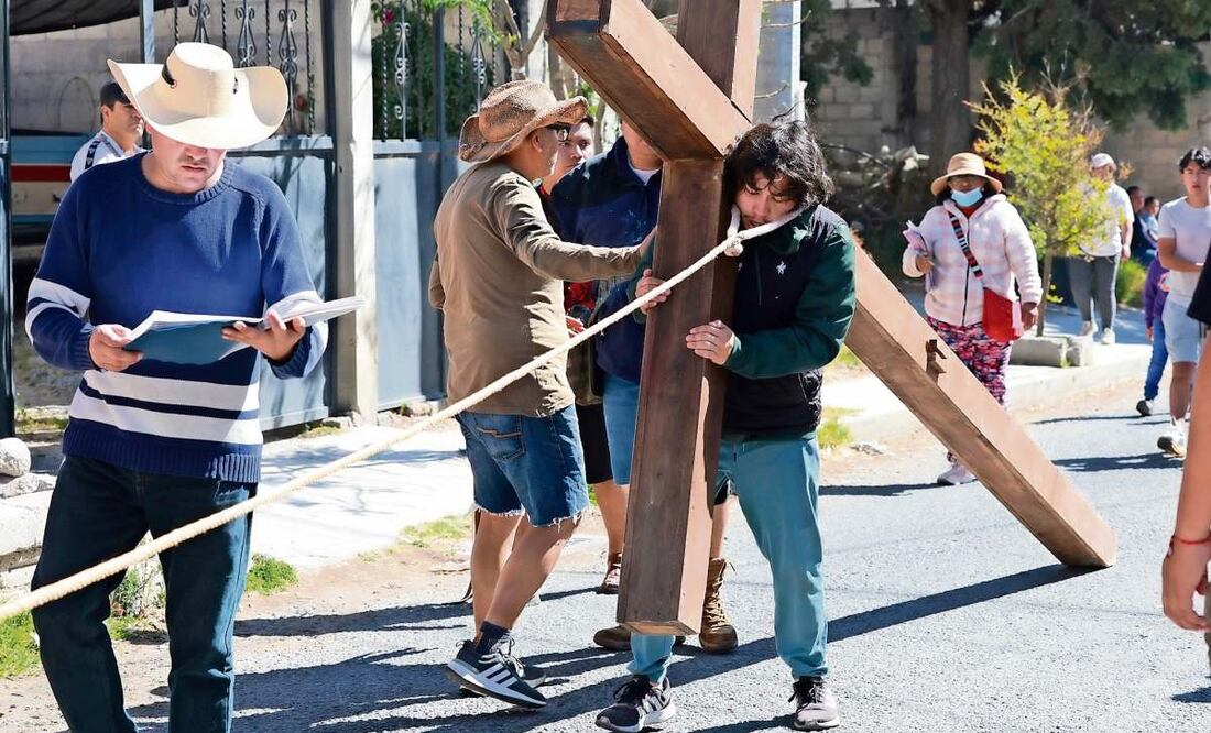Los organizadores indican que buscan dar el mayor realismo a la interpretación de pasajes bíblicos. (14/04/2025) Foto: Alejandro Vargas | El Universal
