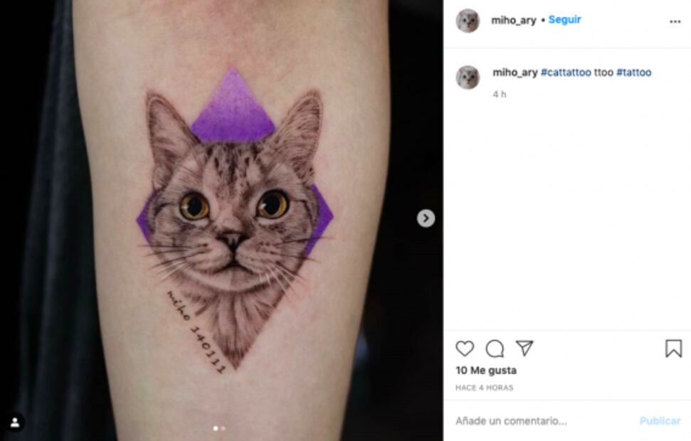 Tatuajes ideales para las personas que aman a los gatos