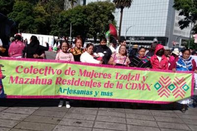 En marcha exigen instalación de “La Mujer de Amajac” en la Glorieta de las Mujeres que Luchan 