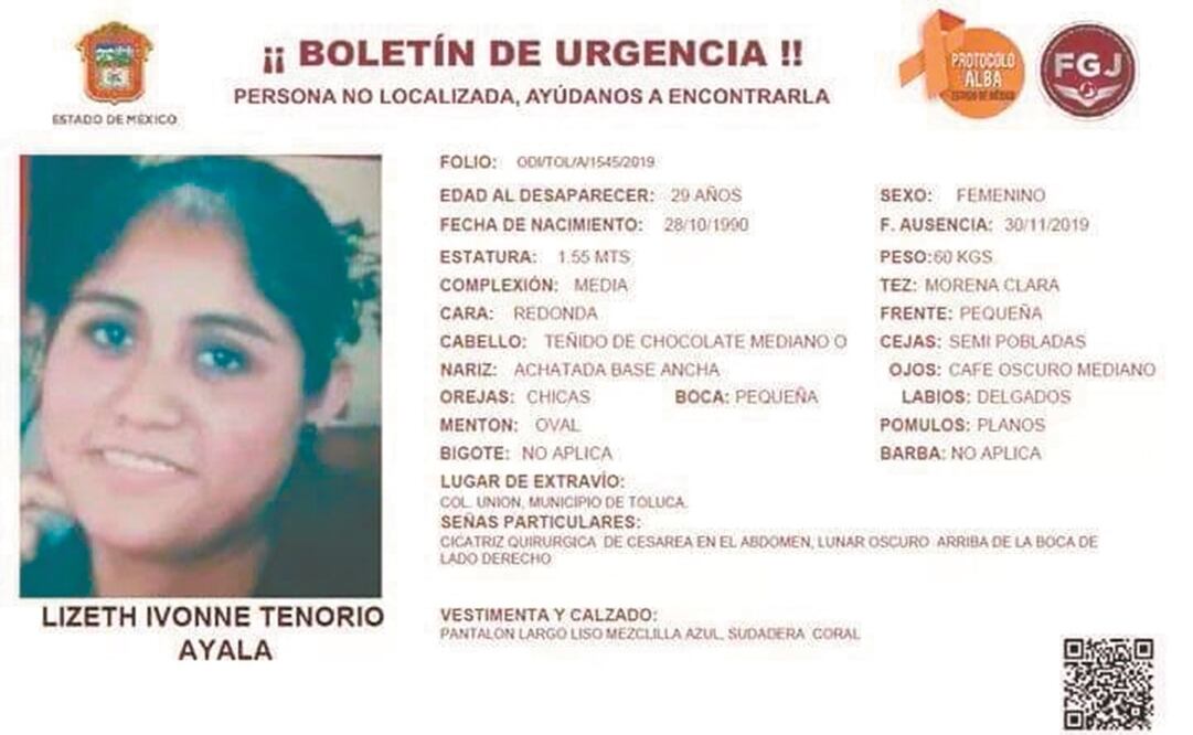 Lizeth Ivonne Tenorio Ayala fue reportada como desaparecida el 30 de noviembre y, a la fecha, no ha sido localizada. Foto: ESPECIAL