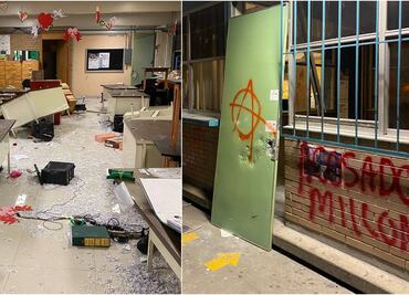 Encapuchados rompen vidrios y queman objetos en CCH Azcapotzalco: VIDEO