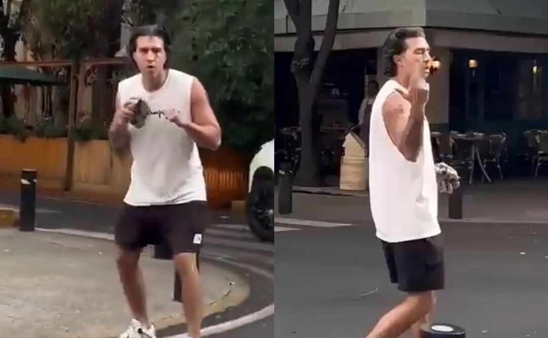 Captan a corredor agrediendo a peatones que le “bloqueaban” el paso en la Condesa. Foto: Captura de video