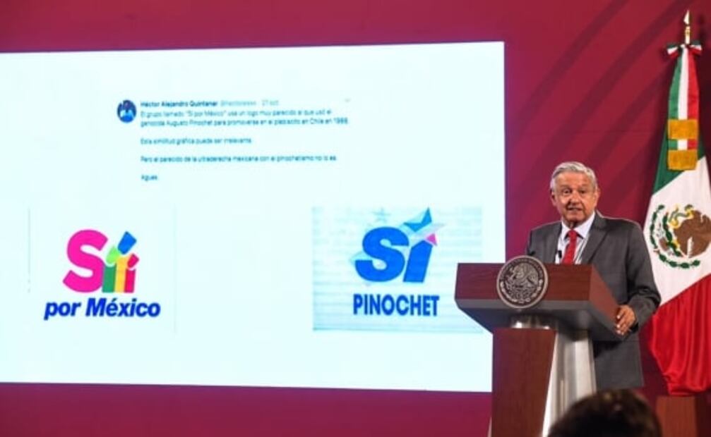 AMLO compara logo de “Sí por México” con el de Augusto Pinochet