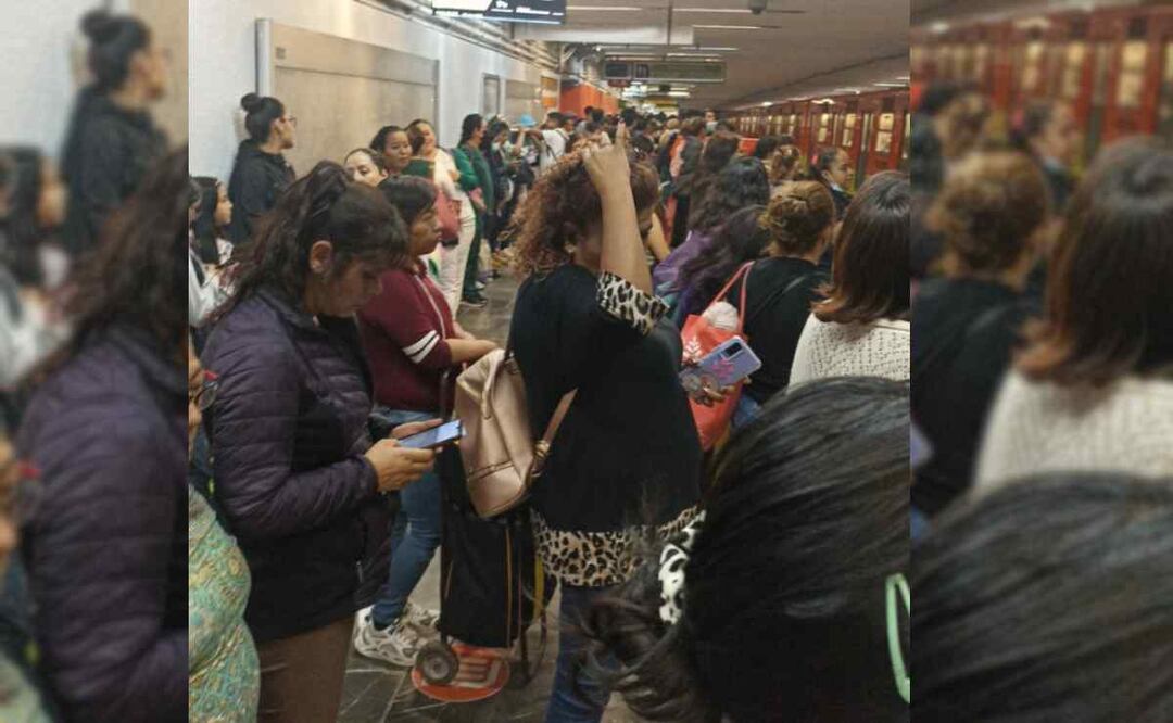 Se satura la Línea 3 del Metro. Foto: Especial