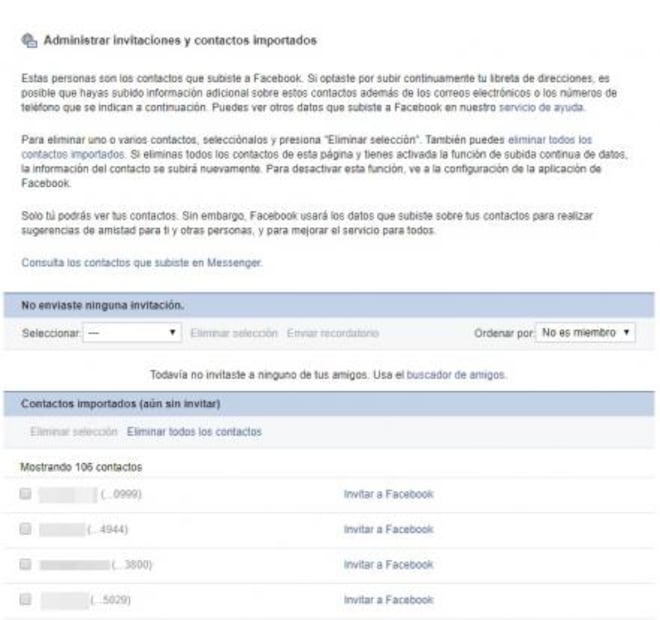 Evita que Facebook tenga acceso a tu agenda de contactos