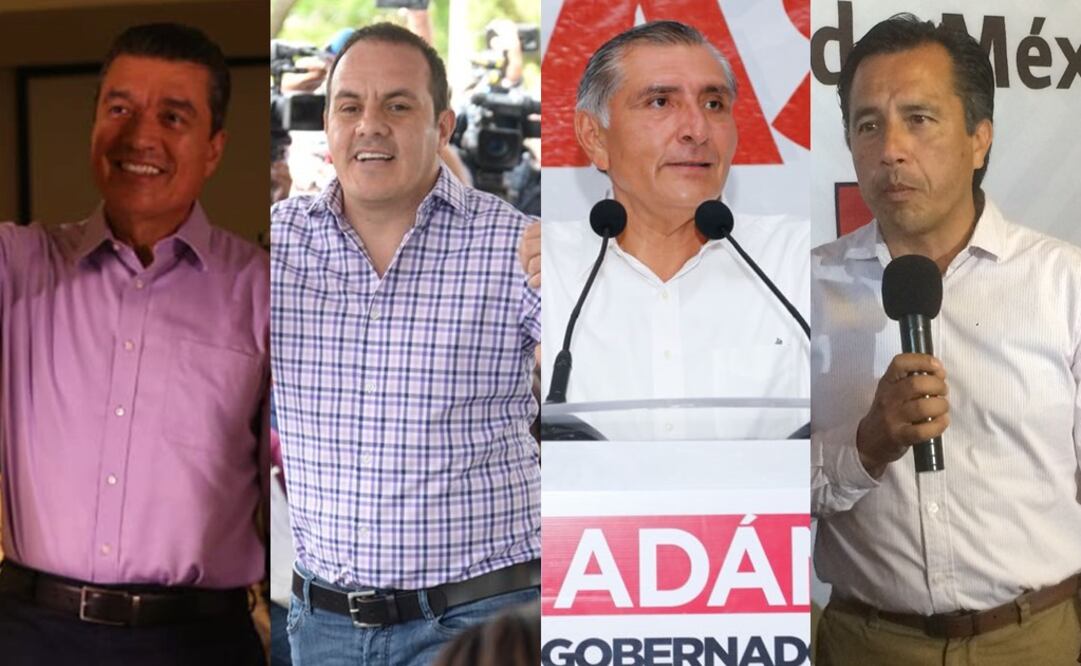 El aspirante de la coalición PAN-PRD-MC, Diego Sinhué Rodríguez Vallejo (centro), es el virtual gobernador de Guanajuato. (DANIEL CRUZ. EL UNIVERSAL)