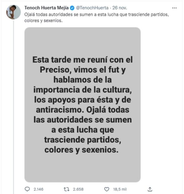 Esto fue lo que Tenoch Huerta y AMLO conversaron durante su encuentro