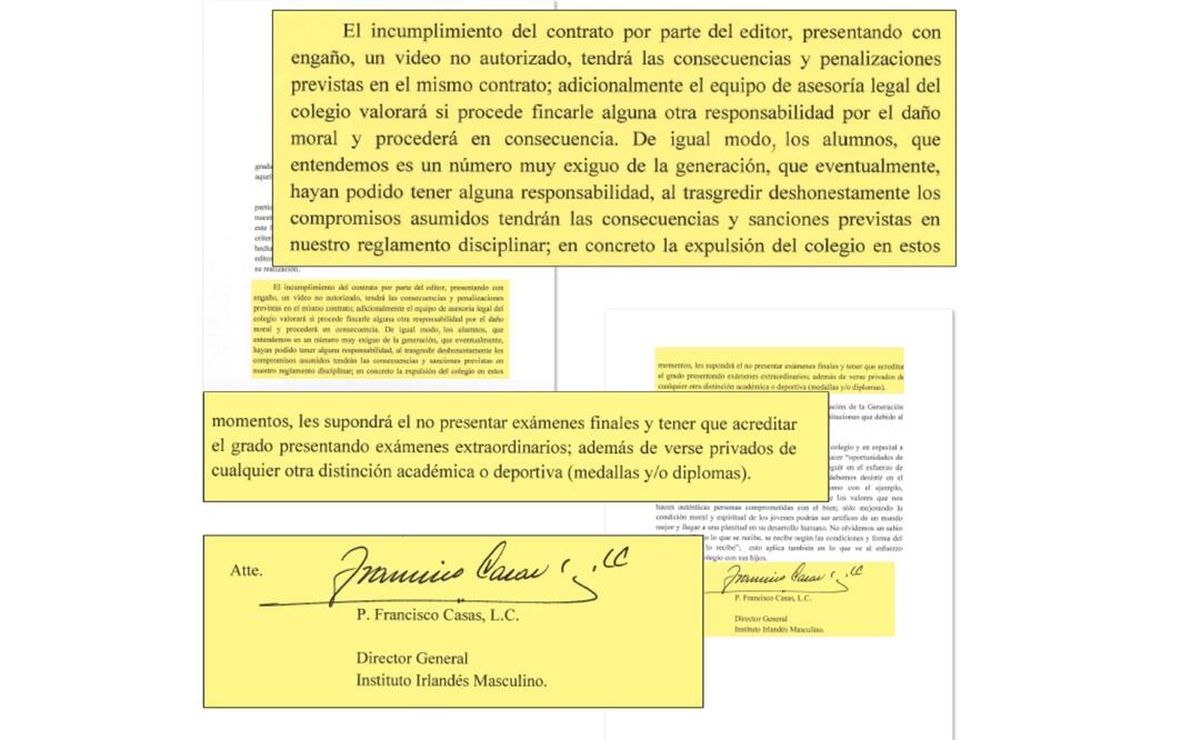 En una carta, de la que EL UNIVERSAL tiene copia, el sacerdote Francisco Casas, LC, aseguró que los involucrados en la edición de un video que provocó la gresca entre alumnos de su colegio y del Instituto Cumbres fueron expulsados. (ESPECIAL)