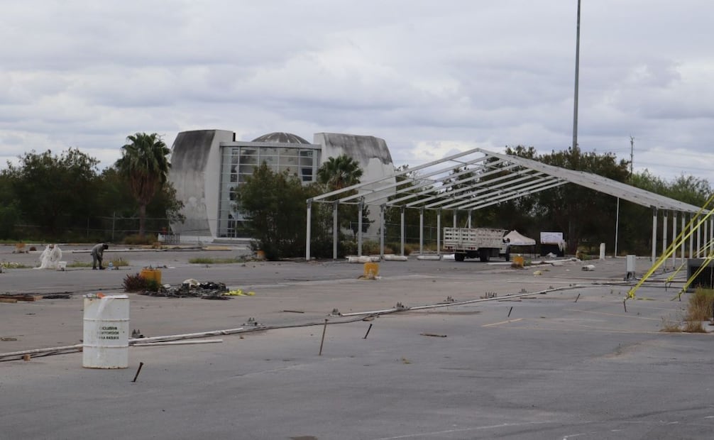 Imágenes del Centro de Atención a Migrantes en Tamaulipas siendo desmantelado (22/01/2026). Foto: Especial