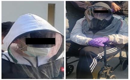 Así lucían disfrazados de abuelitos los sujetos que recibieron vacuna contra Covid-19 en Coyoacán