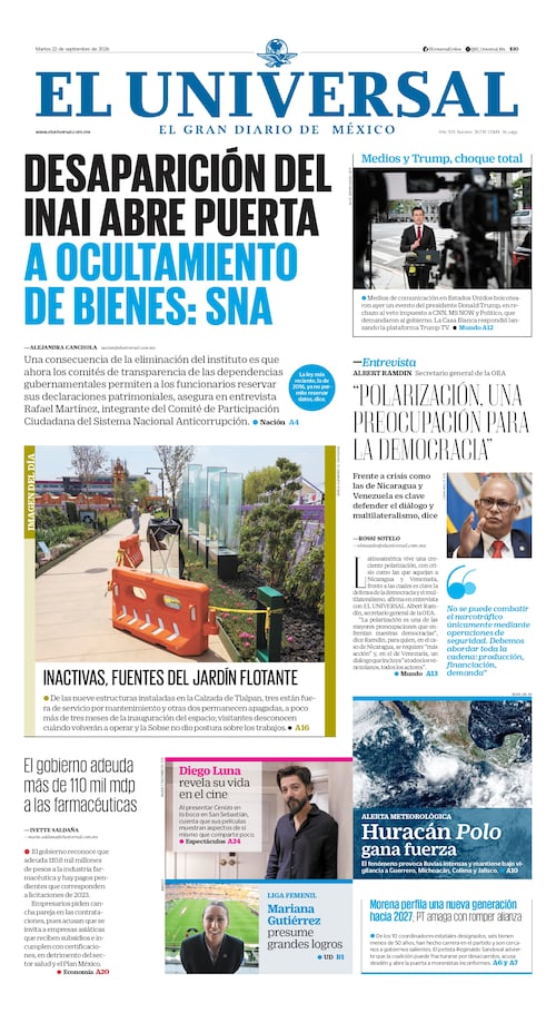 Portada impresa del 22 de septiembre de 2026