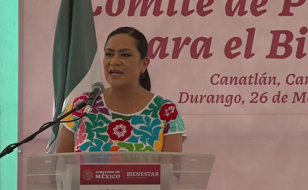 Ariadna Montiel, secretaria del Bienestar en conferencia. Foto: Facebook Ariadna Montiel Reyes