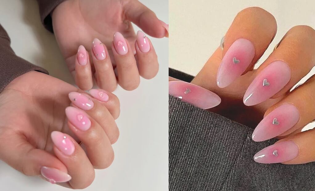 El diseño aura con degradado rosa y un corazón difuminado es perfecto para un look femenino. Fotos: Etsy