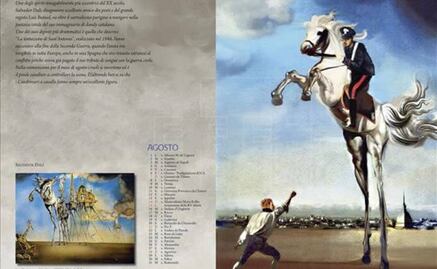 Carabineros posan entre obras de Monet y Dalí en calendario 2016