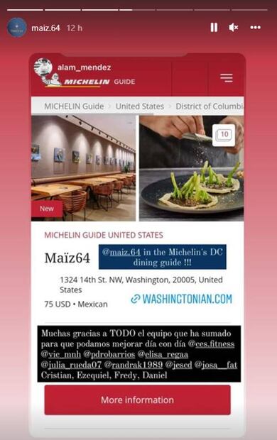 La Guía Michelín hace un guiño a restaurante mexicano en Washington DC
