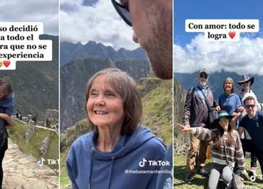 Joven carga a su madre invidente para que pueda percibir la energía de Machu Picchu