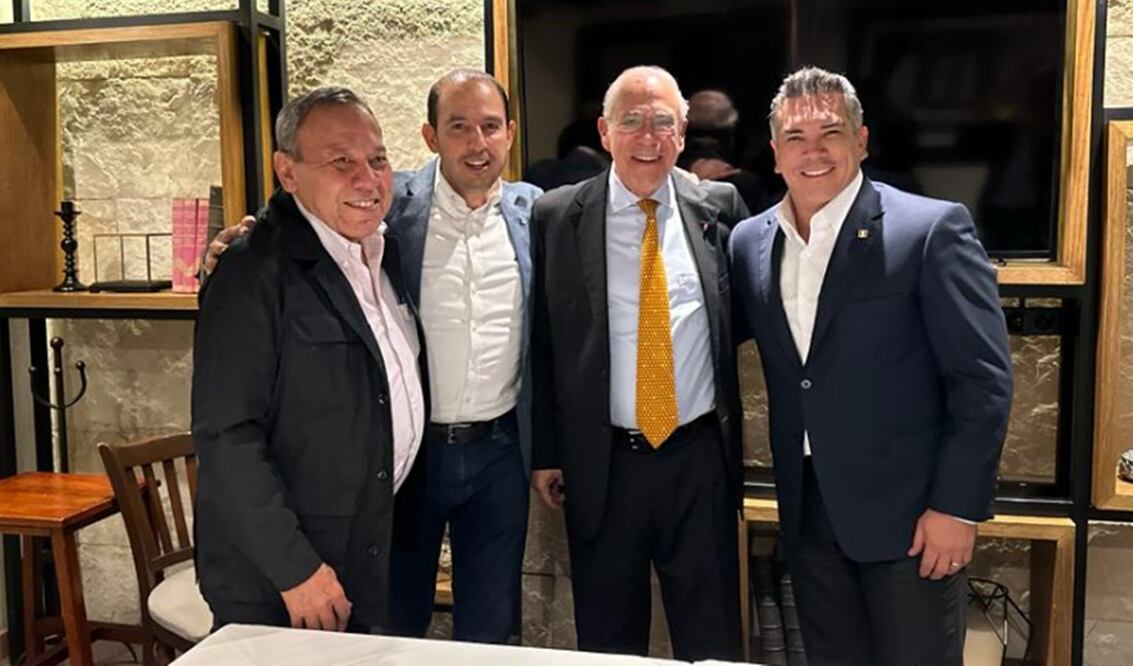 Los dirigentes del PRI, Alejandro Moreno; del PRD, Jesús Zambrano; y del PAN, Marko Cortés, informaron que se reunieron con José Ángel Gurría, luego de que les anunció su decisión de no contender en el proceso interno. Foto: especial