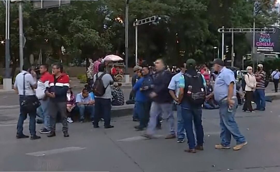 Bloqueo sobre Reforma e Insurgentes por trabajadores azucareros. Foto: captura de pantalla 
