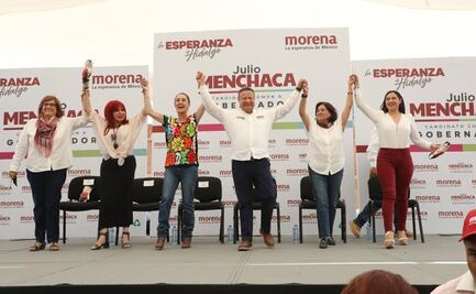 "¡Presidenta, Presidenta!", vitorean en Hidalgo a Sheinbaum en campaña de Julio Menchaca