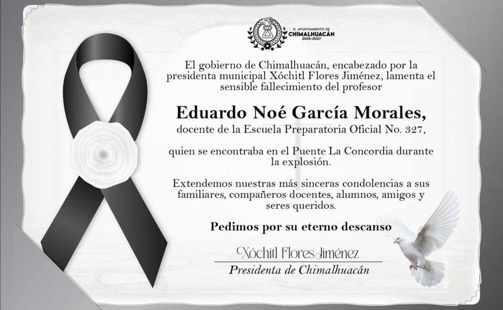 La alcaldesa morenista, Xóchitl Flores, lamentó el deceso del maestro y externó sus condolencias.
Foto: Especial.