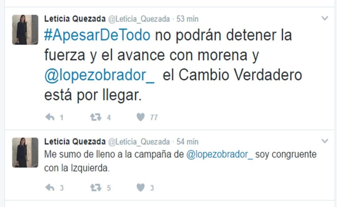 (Captura de pantalla Twitter @Leticia_Quezada)