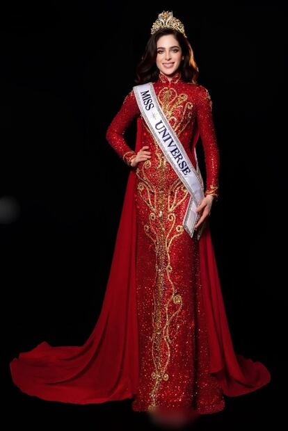 Fátima Bosch en foto oficial como ganadora de Miss Universo 2025.