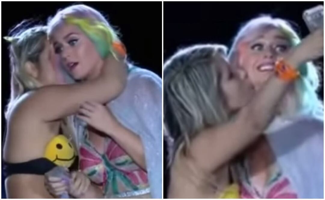 Mujer besa a Katy Perry y le toca el trasero