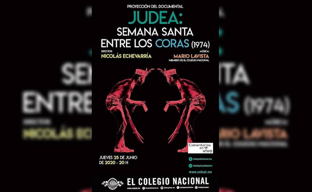 Cartel de proyección Ju d ea, de
Nicolás Echevarría. Foto: Paulina Lavista
