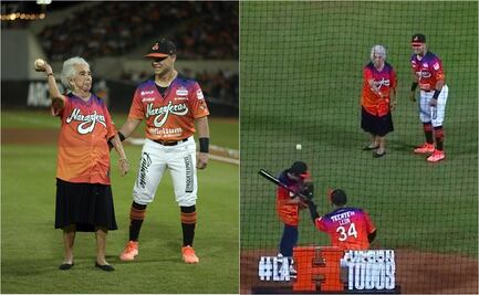 VIDEO: El épico lanzamiento de una abuelita en juego de los Naranjeros de Hermosillo