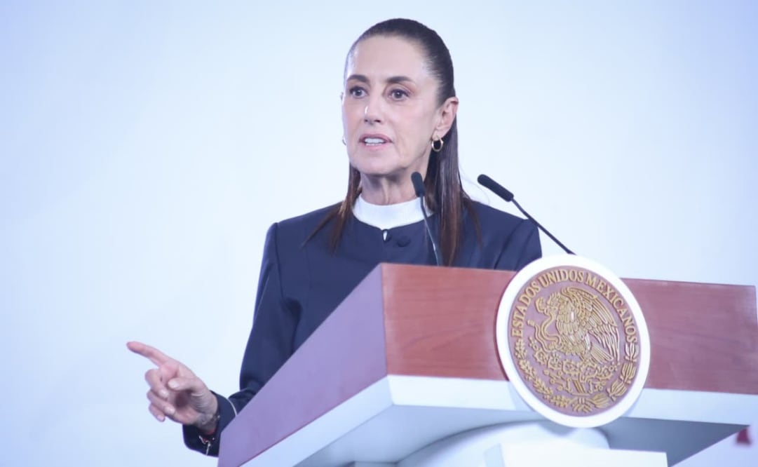 La presidenta Claudia Sheinbaum Pardo en la “Mañanera del Pueblo” del 26 de mayo de 2026 en Palacio Nacional. Foto: Luis Camacho/ EL UNIVERSAL