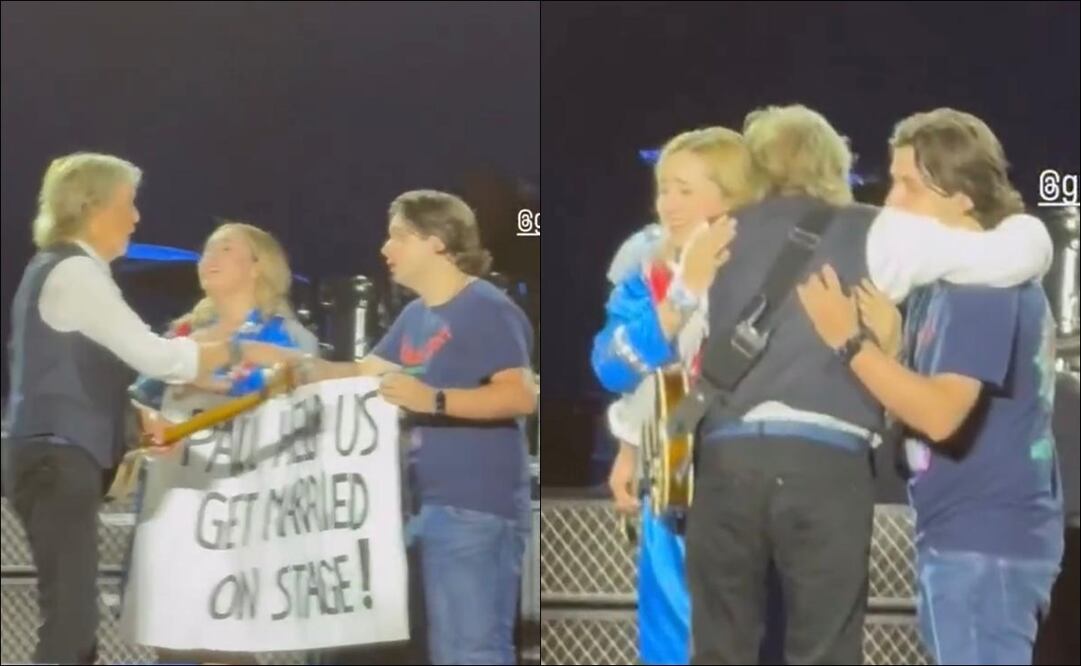 Paul McCartney ayudó a pareja a comprometerse en el Estadio BBVA de Rayados / FOTOS: Capturas de pantalla