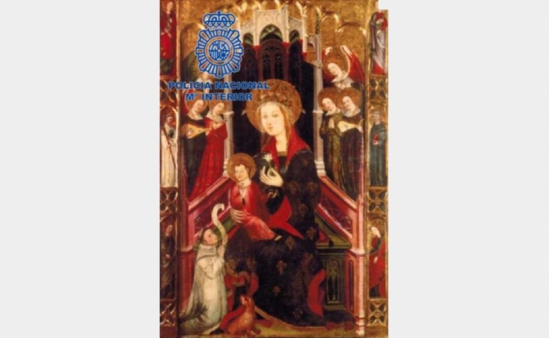 La obra "Tabla de la Virgen de los Ángeles" fue robada hace 64 años mientras le hacían una restauración. Foto: Policía Nacional (policia.es)